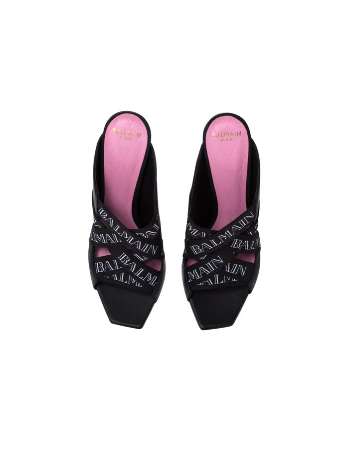 Ruby Mules With Vintage Straps Black Women Balmain High Heels and Pumps