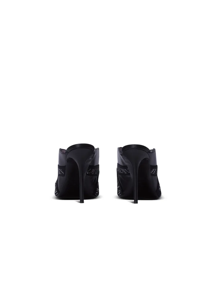 Ruby Mules With Vintage Straps Black Women Balmain High Heels and Pumps