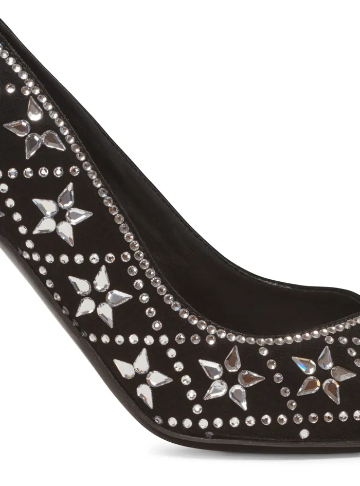 Ruby Suede And Crystal Pumps Black Women Balmain High Heels and Pumps