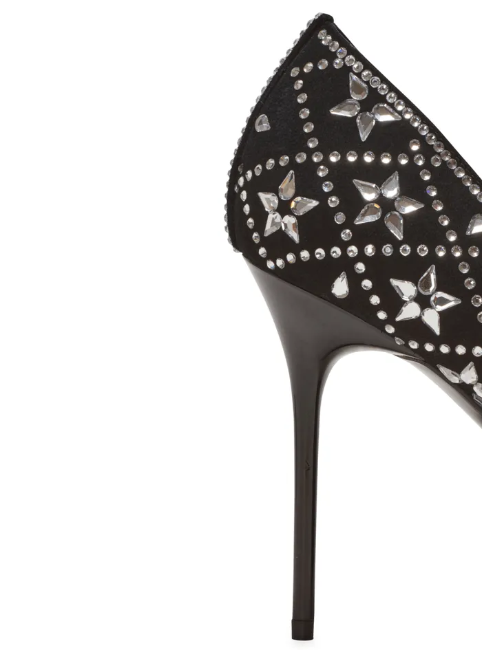 Ruby Suede And Crystal Pumps Black Women Balmain High Heels and Pumps