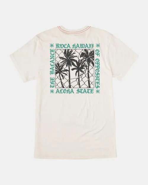 Rvca Aloha Fence TShirt Antique White Men Short Sleeves