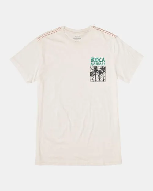 Rvca Aloha Fence TShirt Antique White Men Short Sleeves
