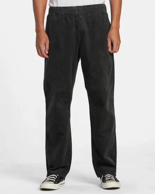 Rvca Americana Elastic Waist Cord Pants Pirate Black Men Pants