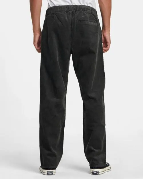 Rvca Americana Elastic Waist Cord Pants Pirate Black Men Pants