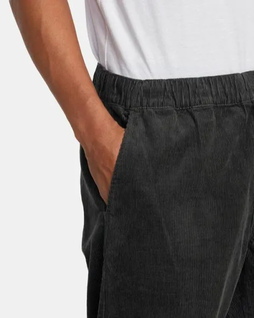 Rvca Americana Elastic Waist Cord Pants Pirate Black Men Pants