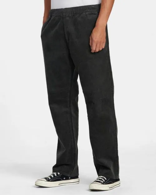 Rvca Americana Elastic Waist Cord Pants Pirate Black Men Pants