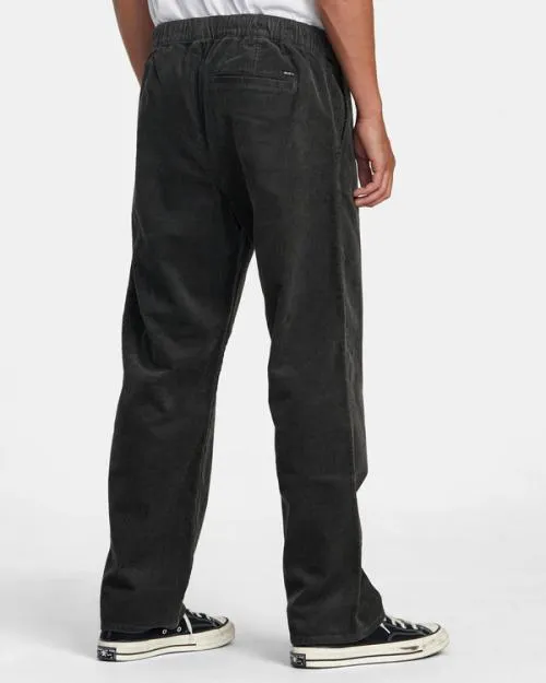 Rvca Americana Elastic Waist Cord Pants Pirate Black Men Pants