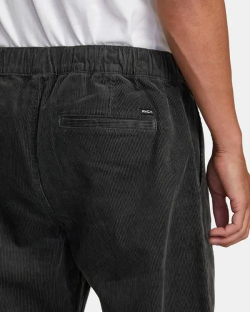 Rvca Americana Elastic Waist Cord Pants Pirate Black Men Pants