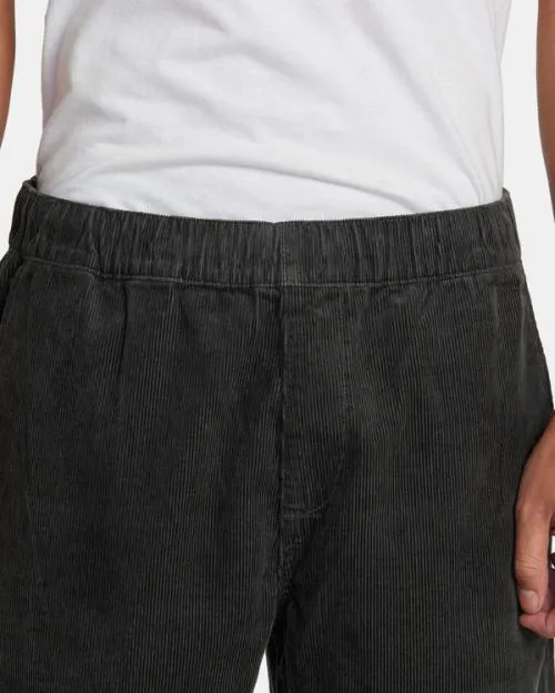 Rvca Americana Elastic Waist Cord Pants Pirate Black Men Pants