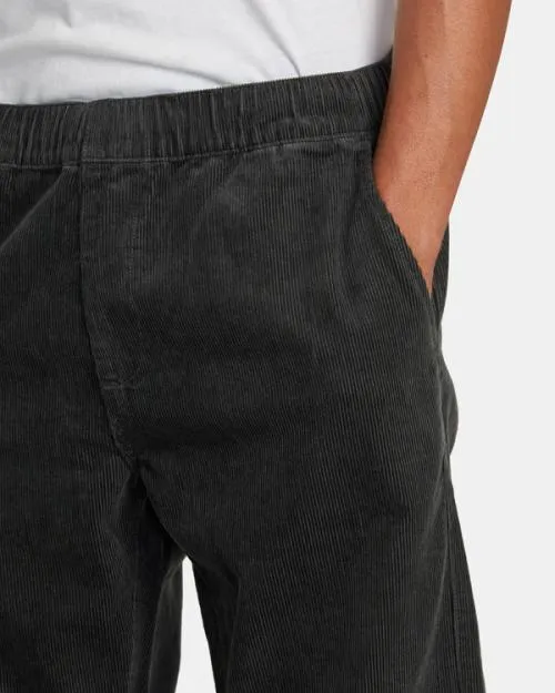 Rvca Americana Elastic Waist Cord Pants Pirate Black Men Pants