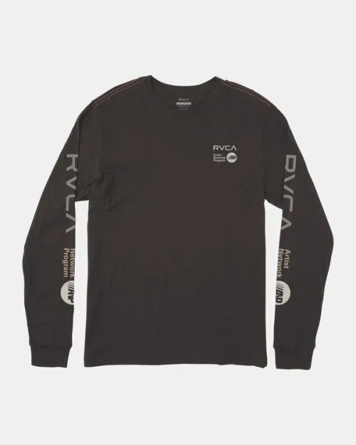Rvca ANP Long Sleeve TShirt Pirate Black Men Tees and Tanks