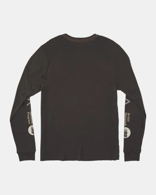 Rvca ANP Long Sleeve TShirt Pirate Black Men Tees and Tanks