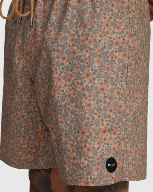 Rvca Barnes Elastic Waist Boardshorts 17034 Khaki Men Boardshorts
