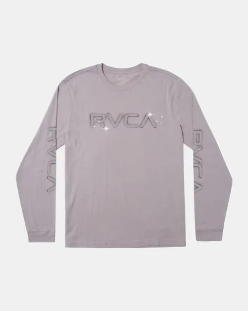 Rvca Big Airbrush Long Sleeve TShirt Cement Men Tees and Tanks