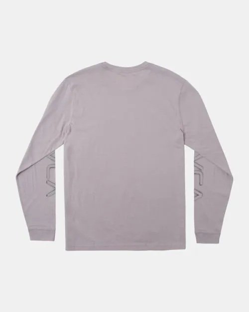 Rvca Big Airbrush Long Sleeve TShirt Cement Men Tees and Tanks