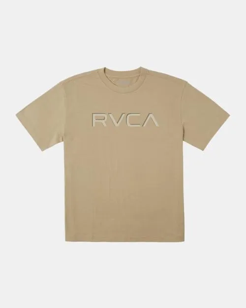 Rvca Big Embossed TShirt Khaki Men Short Sleeves