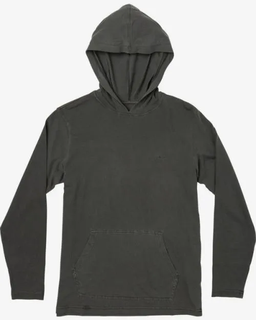 Rvca Boy039s Pocket Pigment Hooded Long Sleeve TShirt Pirate Black Boys Tees and Tanks