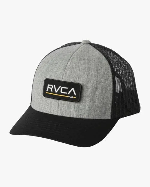Rvca Boy039s Ticket Trucker Hat III Heather Greyblack Boys Hats and Beanies