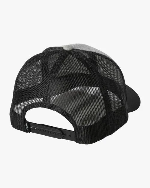 Rvca Boy039s Ticket Trucker Hat III Heather Greyblack Boys Hats and Beanies