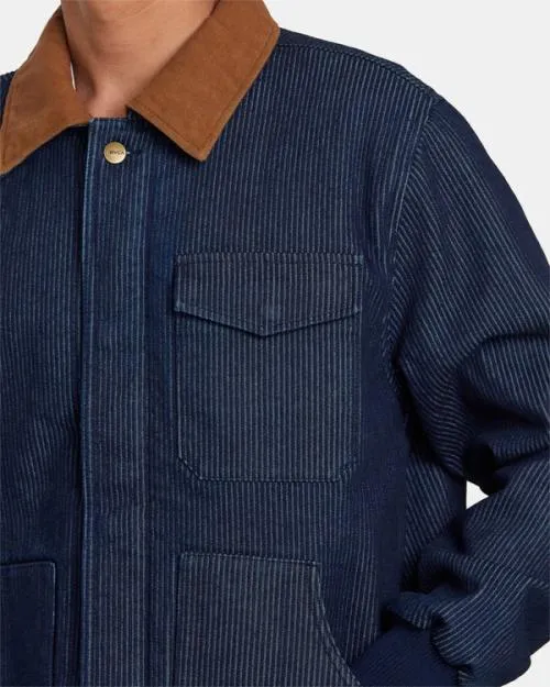 Rvca Chainmail Plus Jacket Indigo Cord Men Jackets