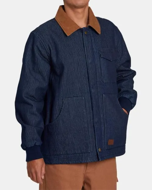 Rvca Chainmail Plus Jacket Indigo Cord Men Jackets