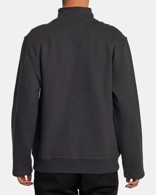 Rvca Chainmail Waffle Knit Fleece Top Garage Blue Men Hoodies and Sweatshirts
