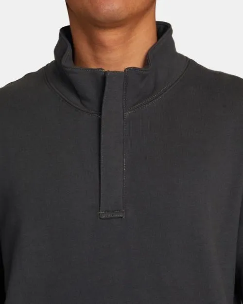 Rvca Chainmail Waffle Knit Fleece Top Garage Blue Men Hoodies and Sweatshirts