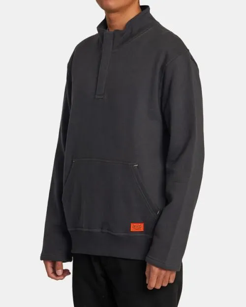 Rvca Chainmail Waffle Knit Fleece Top Garage Blue Men Hoodies and Sweatshirts