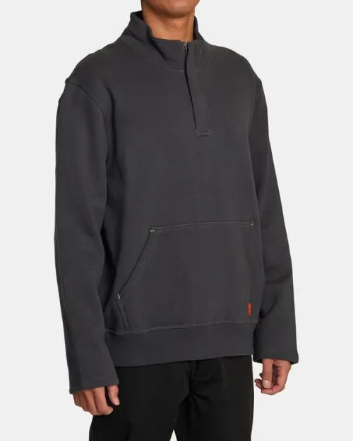 Rvca Chainmail Waffle Knit Fleece Top Garage Blue Men Hoodies and Sweatshirts