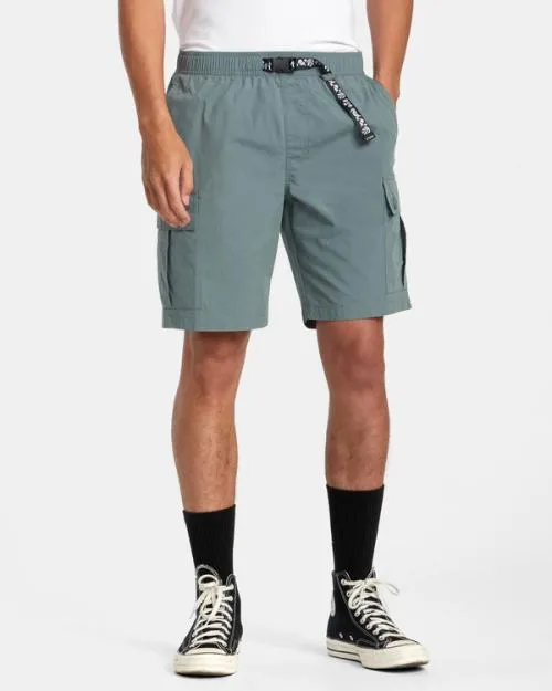 Rvca Civic Utility 18034 Elastic Shorts Balsam Green Men Shorts and Hybrids