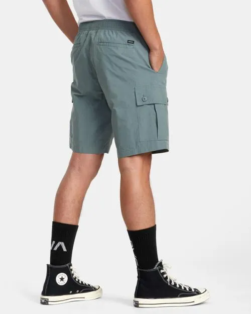 Rvca Civic Utility 18034 Elastic Shorts Balsam Green Men Shorts and Hybrids