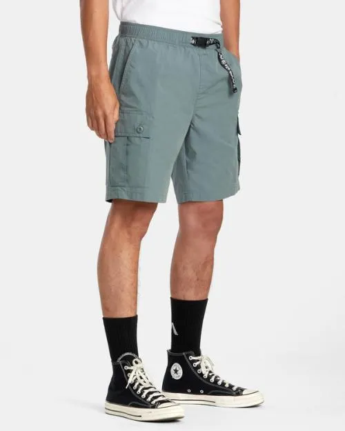 Rvca Civic Utility 18034 Elastic Shorts Balsam Green Men Shorts and Hybrids