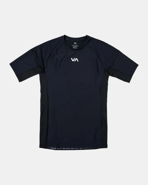 Rvca Compression Technical Short Sleeve Top Black SportMen Short Sleeves