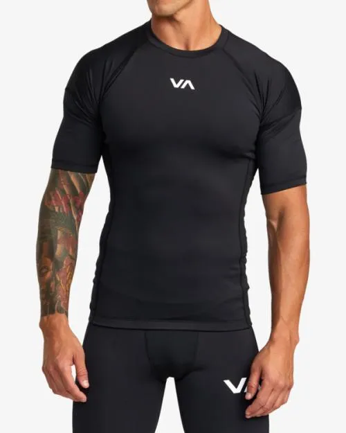 Rvca Compression Technical Short Sleeve Top Black SportMen Short Sleeves