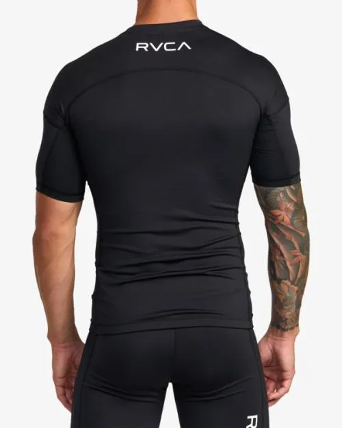 Rvca Compression Technical Short Sleeve Top Black SportMen Short Sleeves