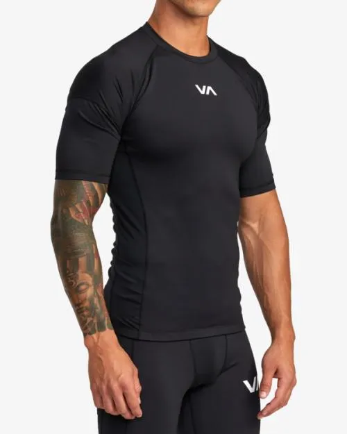 Rvca Compression Technical Short Sleeve Top Black SportMen Short Sleeves