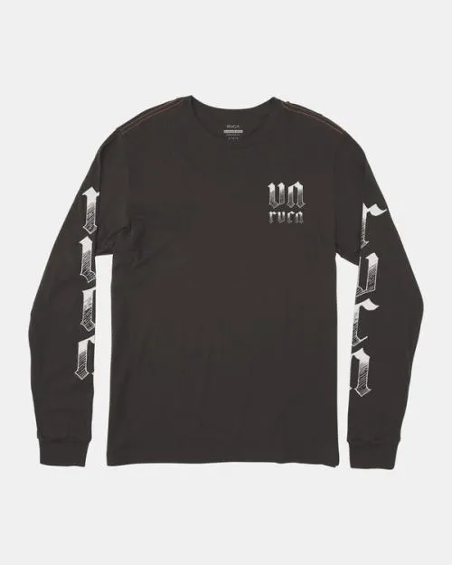 Rvca Cousin Of Death Long Sleeve TShirt Pirate Black Men Tees and Tanks
