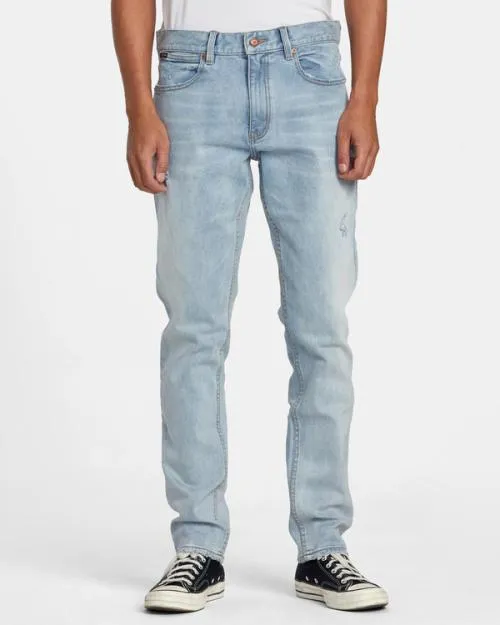 Rvca Daggers Denim Jeans Bleach Wash Men Denim