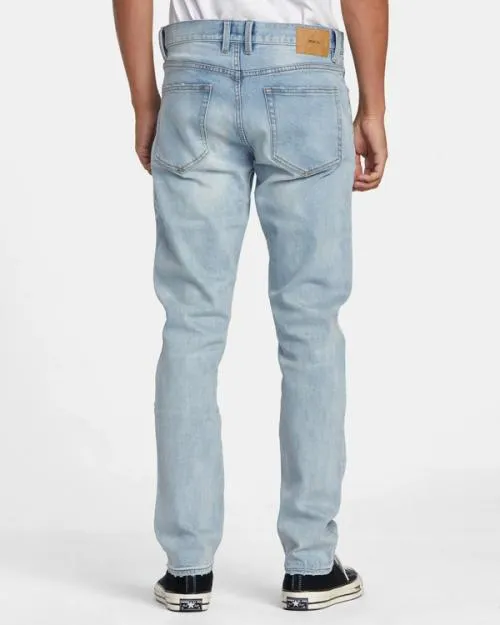 Rvca Daggers Denim Jeans Bleach Wash Men Denim