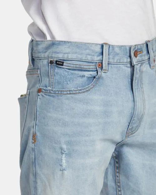 Rvca Daggers Denim Jeans Bleach Wash Men Denim