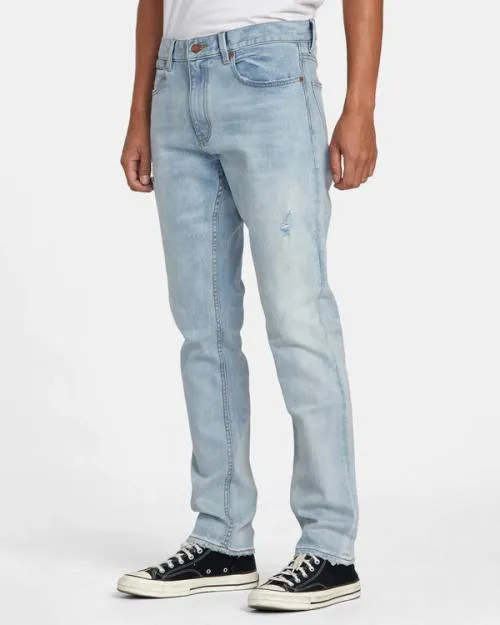 Rvca Daggers Denim Jeans Bleach Wash Men Denim