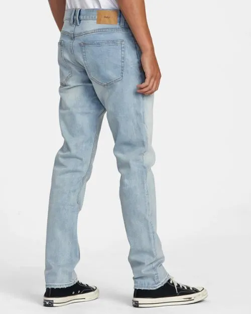 Rvca Daggers Denim Jeans Bleach Wash Men Denim