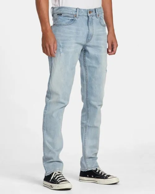 Rvca Daggers Denim Jeans Bleach Wash Men Denim