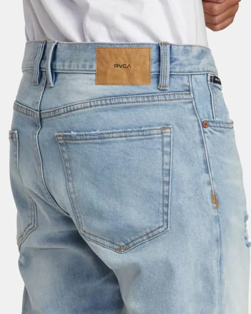 Rvca Daggers Denim Jeans Bleach Wash Men Denim