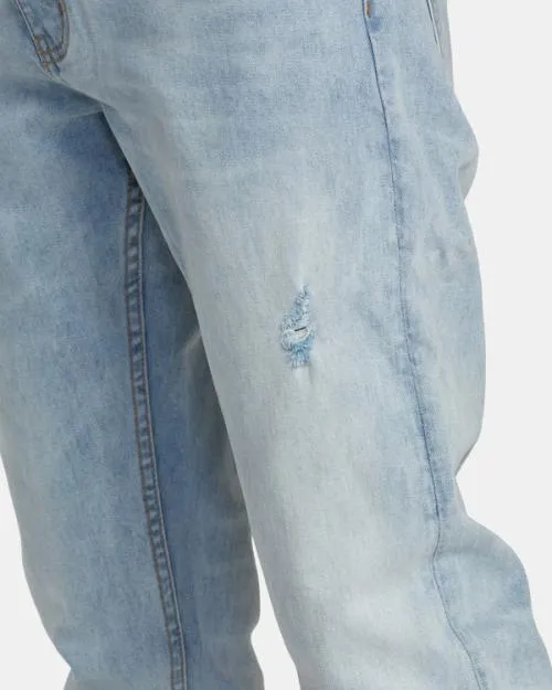 Rvca Daggers Denim Jeans Bleach Wash Men Denim