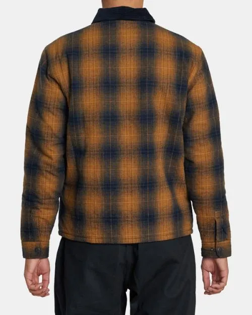 Rvca Dayshift Flannel Reversible Overshirt Navy Men Jackets