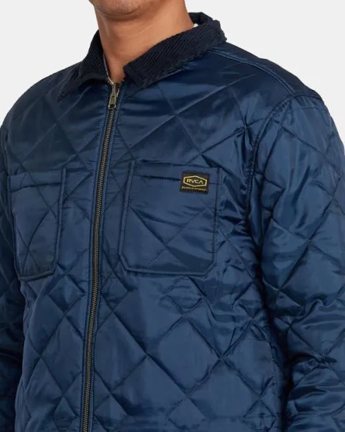 Rvca Dayshift Flannel Reversible Overshirt Navy Men Jackets