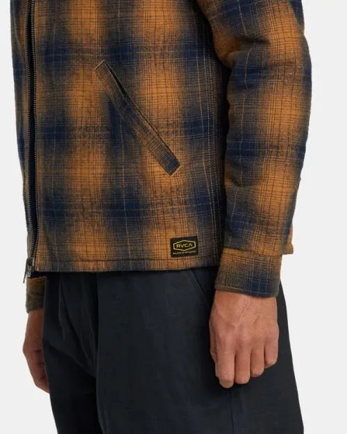 Rvca Dayshift Flannel Reversible Overshirt Navy Men Jackets