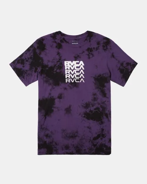 Rvca Degen Tee Purple Tie Dye Men Short Sleeves
