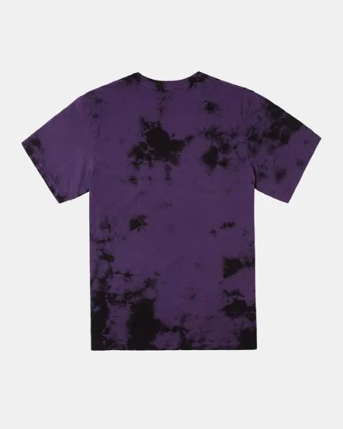 Rvca Degen Tee Purple Tie Dye Men Short Sleeves